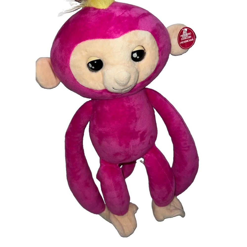 (3/b20)WowWee Fingerlings Pink Monkey Talking 18" Plush Tested Works